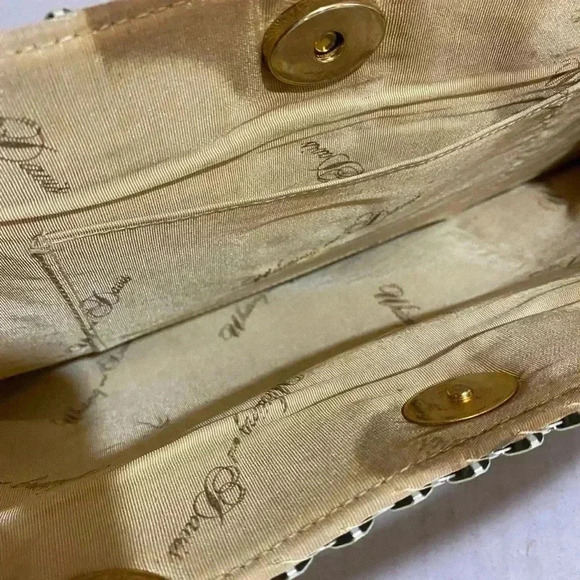 Whiting & Davis vintage beige metal handle handbag - Picture 9 of 10